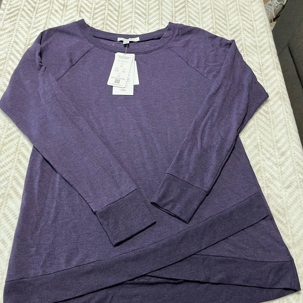 Threads 4 Thought Womens Purple Long Sleeve Top Shirt Size Small